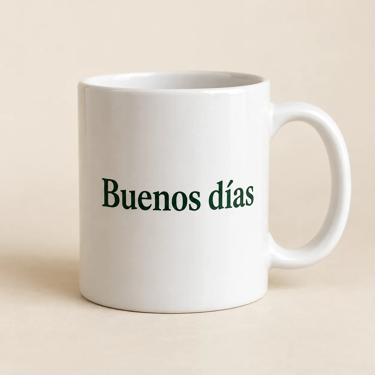 Taza Clásica blanca con la frase Buenos días